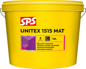 SPS Unitex 1515 Mat 10 Liter + Gratis Paintura Lucamax Muurverfroller Pro Met Beugel Maak Uw Keuze: 100% Wit