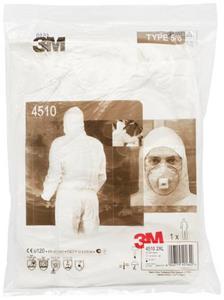 3M 4510L Wegwerp overall Maat: L Wit