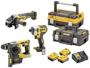 Dewalt DCK305P3T-QW Akku-Schlagschrauber, Akku-Bohrhammer, Akku-Winkelschleifer 18V 5.0Ah Li-Ion ink