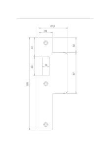 Assa abloy NEMEF SLUITPLAAT VP649/47 RS RECHTHOEKIG