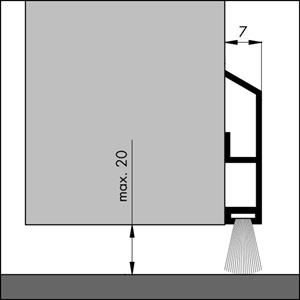 Ellen Tochtprofiel aluminium met borstel ads-b-100 100cm