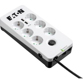 Eaton Steckdosenleiste 6fach mit RJ-11 Telefonstecker und USB-Anschlüsse 1.5m weiß