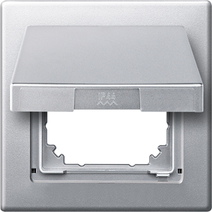 Merten Abdeckung Schutzkontakt-Steckdose mit Klappdeckel Aluminium 478060