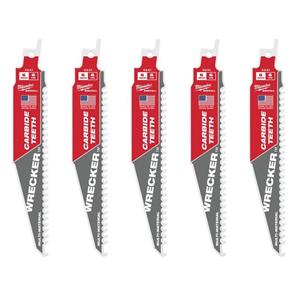 Milwaukee Accessoires Reciprozaagblad TCT Wrecker 150/6T-5pc - 48005541 - 48005541