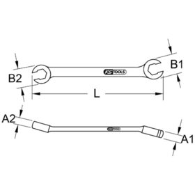 KSTOOLS Offener Doppel-Ringschlüssel, abgewinkelt, 3/8x7/16