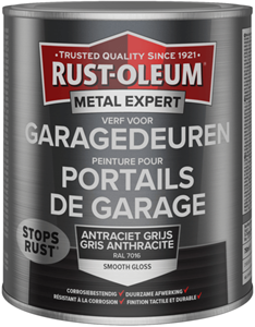 Rust-oleum metal expert verf voor garagedeuren hoogglans ral 7016 0.75 ltr