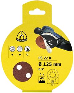 Algemeen Klingspor schuurschijf met klittenband 125mm K40 (5st)