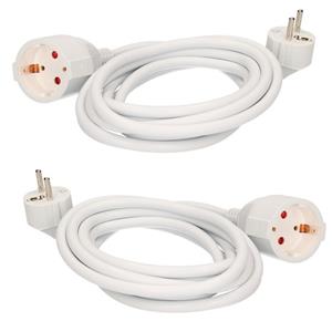 2x stuks verlengsnoeren Wit