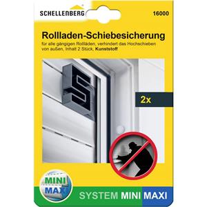 SCHELLENBERG Rollladensicherung "Hochschiebesicherung Mini/Maxi", (Set, 2 tlg.), einbruchshemmend, zum Einklemmen in die Führungsschiene, 72 mm Länge