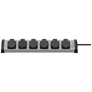 Ehmann 0200x08062301 Steckdosenleiste Silber, Schwarz Schutzkontakt 1St.