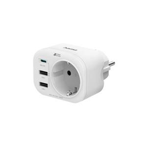 Hama Steckdosenadapter 4-fach weiss