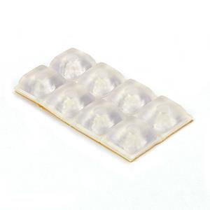 Praxis Stootbuffer 13x13mm transparant 8 stuks