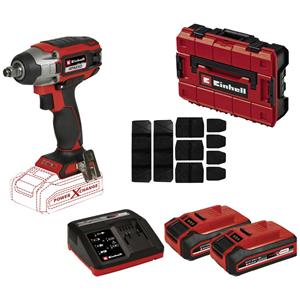 Einhell Power X-Change IMPAXXO 18/230 (2x3,0 Ah), E-Case 4326445 Accu-slagmoersleutel 18 V 3 Ah Li-ion Incl. accu, Incl. lader, Incl. steeksleutel, Incl. koffer