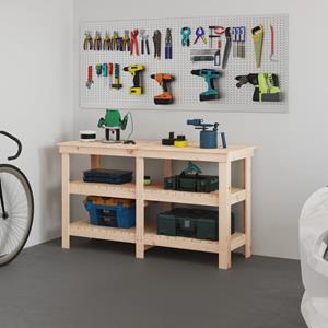 VidaXL Werkbank 142,5x50x80 cm massief grenenhout