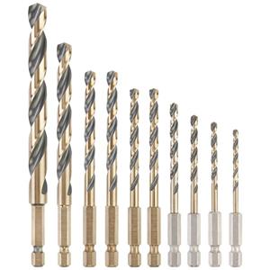 Dewalt DT20620-QZ HSS-G Metaal-spiraalboorset 10-delig 3 mm, 3.5 mm, 4 mm, 4.5 mm, 5 mm, 6 mm, 8 mm, 10 mm Corrosiebestendig Zeskant 1 set(s)