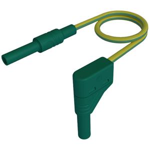 SKS Hirschmann MAL S WG-B 100/2,5 gelb/grün Veiligheidsmeetsnoer [4mm-veiligheidsstekker - 4mm-veiligheidsstekker] 100 cm Geel-groen 1 stuk(s)