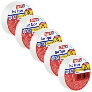 Tesa 56192-00503-23 Isolatietape  Wit (l x b) 10 m x 15 mm 5 stuk(s)
