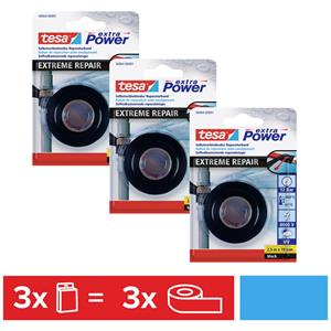 Tesa EXTRA POWER 56064-00500-00 Reparaturband Schwarz (L x B) 2.5m x 19mm 3St.