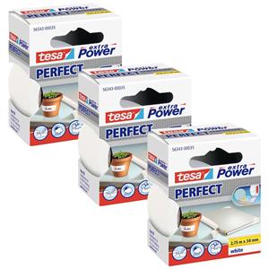 Tesa EXTRA POWER PERFECT 56343-00501-04 Gewebeklebeband Weiß (L x B) 2.75m x 38mm 3St.