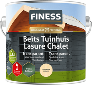 Finess beits tuinhuis transparant glans red wash 2.5 ltr