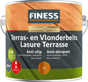 Finess terras- en vlonderbeits anti-slip teak 2.5 ltr