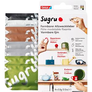 10 x Sugru Allzweckkleber formbar VE=8 Stück (8x3,5 g) schwarz/weiß/gr