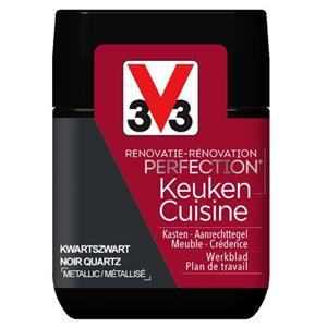 V33 keukenverf Renovatie Perfection zijdeglans kwarts zwart 75ml