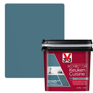 V33 keukenverf Renovatie Perfection petroleumblauw zijdeglans 750ml