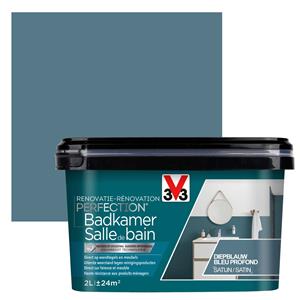 V33 badkamerverf Renovatie Perfection diepblauw zijdeglans 2L