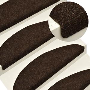 vidaXL Trapmatten Zelfklevend 10 stuks 65x21x4 cm Bruin Halfrond Groot