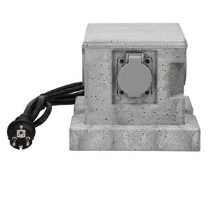 ML-Design Tuincontactdoos 2-voudig Met Aardingspen Lichtgrijs 