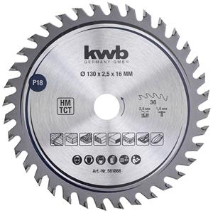 KWB Precisie-Cirkelzaagbladen | voor cirkelzagen | Ø 130 x 16 mm - 581868 - 581868