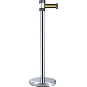 VISO RS 2 SR BYB Afzetpaal met band Gurtabsperrpfosten zilver verchroomd band zwart geel-zwart (Ø x h) 50 mm x 980 mm