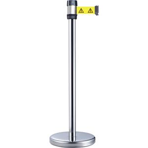 VISO RS 2 SR DAN Afzetpaal met band Gurtabsperrpfosten zilver verchroomd riem geel met symbool (Ø x h) 50 mm x 980 mm