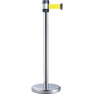VISO RS 2 SR JA Afzetpaal met band Gurtabsperrpfosten zilver verchroomd met riem geel (Ø x h) 50 mm x 980 mm