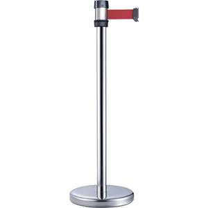 VISO RS 2 SR RE Gurtabsperrpfosten silber verchromt Gurt rot (Ø x H) 50mm x 980mm