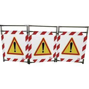 VISO TRAVO128ATT Driedelig inoxbarrière/GEVAAR-ROOD (b x h) 1700 mm x 1000 mm