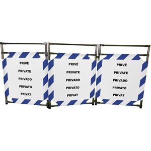 VISO TRAVO128PRIV Driedelig inoxbarrière-PRIVÉ/blauw (b x h) 1700 mm x 1000 mm
