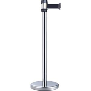 VISO RS 2 SR BK Afzetpaal met band Gurtabsperrpfosten zilver verchroomd band zwart (Ø x h) 50 mm x 980 mm