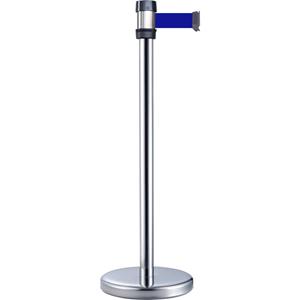 VISO RS 2 SR BU Afzetpaal met band Gurtabsperrpfosten zilver verchroomd band blauw (Ø x h) 50 mm x 980 mm