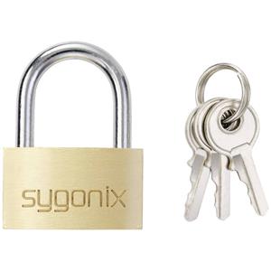 Sygonix SY-5045288 Vorhängeschloss 29.8mm verschieden schließend Goldgelb Schlüsselschloss