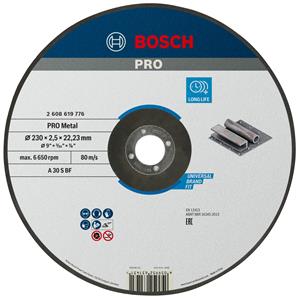 Bosch Standard for Metal 2608619776 Doorslijpschijf gebogen 230 mm 1 stuk(s) Metaal