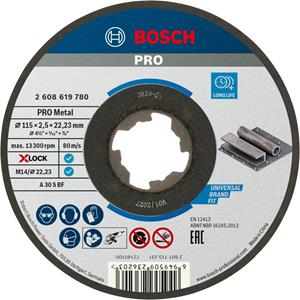 Bosch 2608619780 2608619780 Doorslijpschijf recht 115 mm 1 stuk(s) Metaal