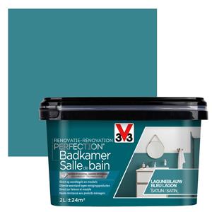V33 Badkamerverf Renovatie Perfection Laguneblauw Zijdeglans 2l