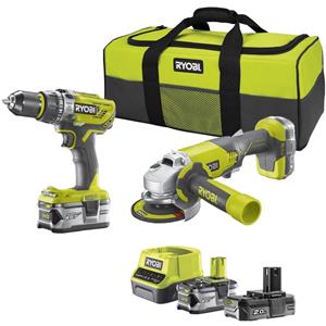 Ryobi R18PDAG-242S | ONE+ 18V Accu 2-delig Combokit | Inclusief 2 accu's en lader