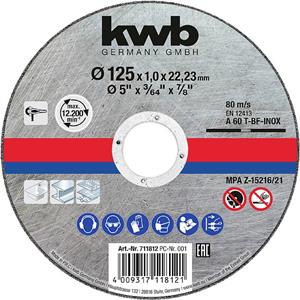 Kwb 711812 Doorslijpschijf recht 125 mm 1 stuk(s) Staal