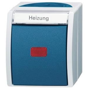 BUSCH 2601/2 SKWNH-53 Heizungsnotschalter/Aus m.Na - Busch-Jaeger 2601/2 SKWNH-53, 1P, Grün, Grau, 250 V, 10 A, 74 mm, 55 mm