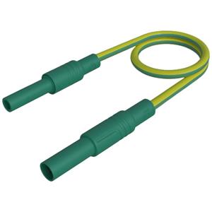 SKS Hirschmann MAL S GG-B 50/2,5 gelb/grün Veiligheidsmeetsnoer [4mm-veiligheidsstekker - 4mm-veiligheidsbus] 50 cm Geel-groen 1 stuk(s)