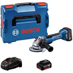 Bosch GWS 18V-10 P 06019J4101 Haakse accuslijper 125 mm Incl. 2 accus, Incl. lader, Incl. koffer 18 V 5 Ah