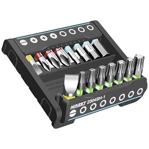 Hazet 2304SH-1 Bit-Set 16teilig Innen T-Profil, Schlitz, Kreuzschlitz Phillips, Innen-Sechskant
